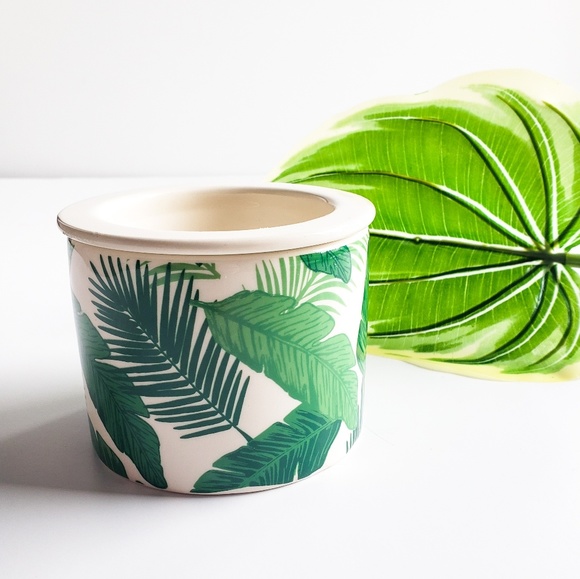 DEI Other - Palm Leaf Print Decor Boho Candle Holder